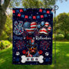 Peace Love Rottweiler Flag, Rottweiler Dog Lover American US Flag, Patriotic Dog Breed 4th of July Decorations