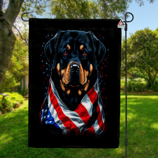Rottweiler American USA Flag, 4th of July Dog Lover Garden Flag