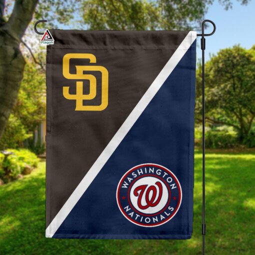 Padres vs Nationals House Divided Flag, MLB House Divided Flag