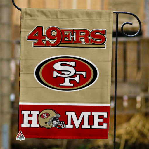 San Francisco 49ers Football Flag, Sourdough Sam Mascot Personalized Football Fan Welcome Flags, Custom Family Name NFL Decor