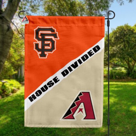 Giants vs Diamondbacks House Divided Flag, MLB House Divided Flag