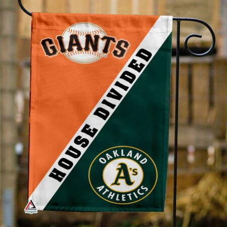 Giants vs Athletics House Divided Flag, MLB House Divided Flag