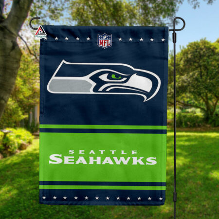 Seattle Seahawks Football Team Flag, NFL Premium Two-sided Vertical Flag