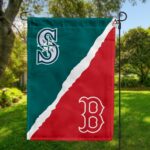 Mariners vs Red Sox House Divided Flag, MLB House Divided Flag