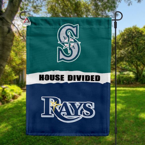 Mariners vs Rays House Divided Flag, MLB House Divided Flag