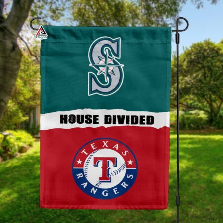 Mariners vs Rangers House Divided Flag, MLB House Divided Flag
