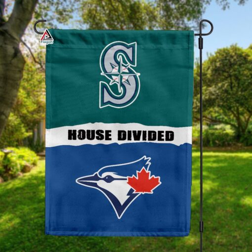Mariners vs Blue Jays House Divided Flag, MLB House Divided Flag