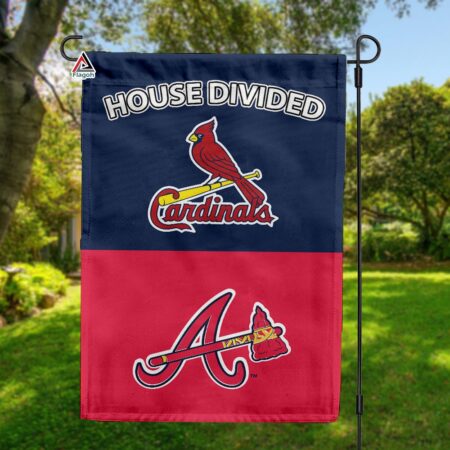 Cardinals vs Braves House Divided Flag, MLB House Divided Flag