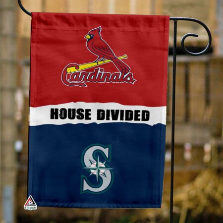 Cardinals vs Mariners House Divided Flag, MLB House Divided Flag