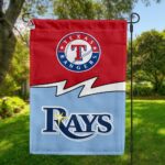 Rangers vs Rays House Divided Flag, MLB House Divided Flag