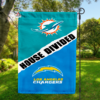 Miami Dolphins vs Los Angeles Chargers House Divided Flag, NFL House Divided Flag