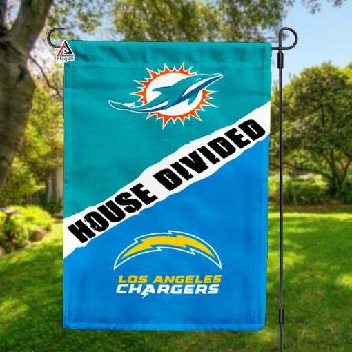 Dolphins vs Chargers House Divided Flag, NFL House Divided Flag
