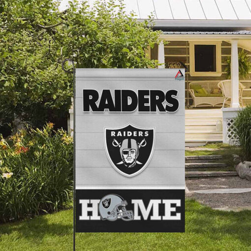 Las Vegas Raiders Football Flag, Raider Rusher Mascot Personalized Football Fan Welcome Flags, Custom Family Name NFL Decor