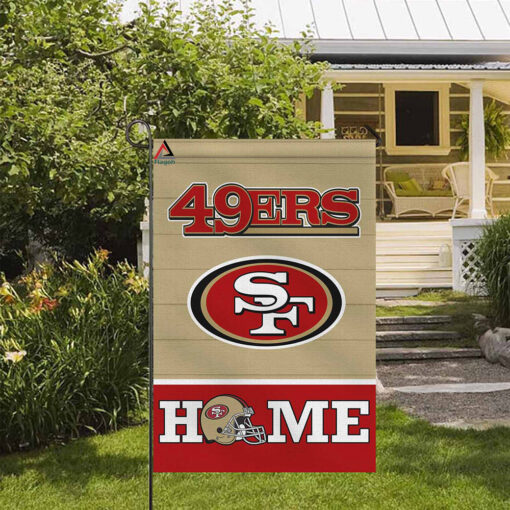 San Francisco 49ers Football Flag, Sourdough Sam Mascot Personalized Football Fan Welcome Flags, Custom Family Name NFL Decor