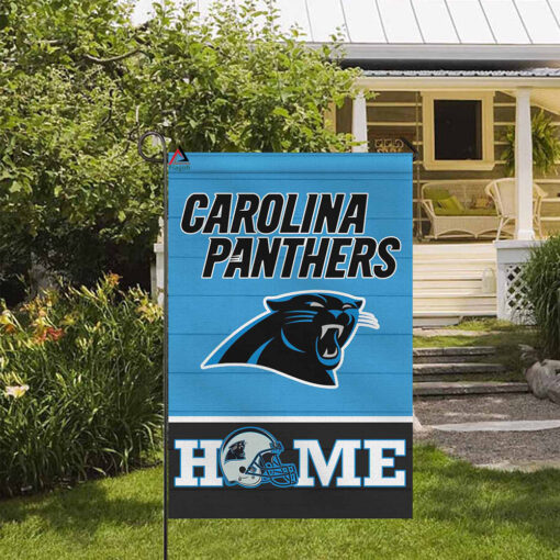 Carolina Panthers Football Flag, Sir Purr Mascot Personalized Football Fan Welcome Flags, Custom Family Name NFL Decor