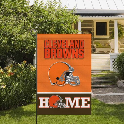 Cleveland Browns Football Flag, Brownie the Elf Mascot Personalized Football Fan Welcome Flags, Custom Family Name NFL Decor