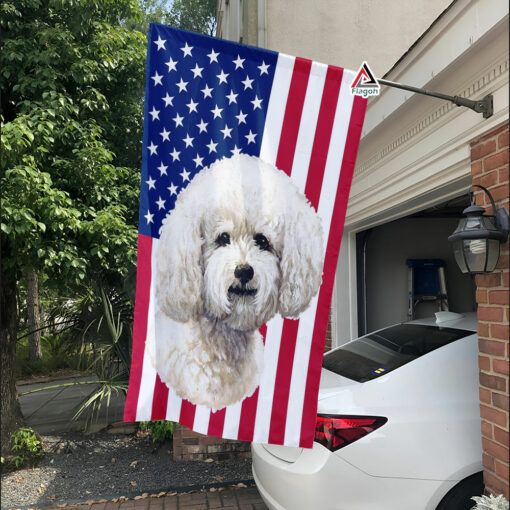 Bichon Frise Patriotic American Flag, Lovely Pet Dog US Flag