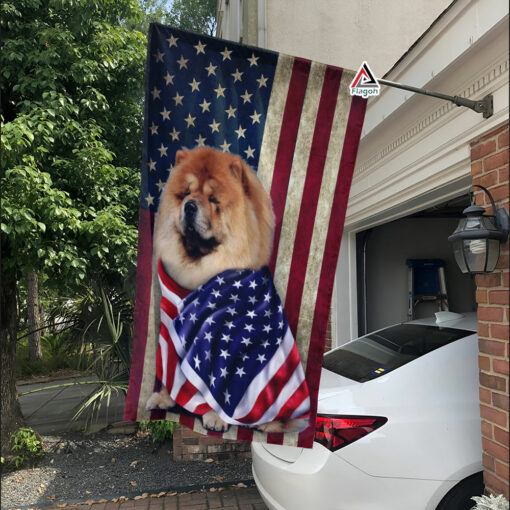 Chow Chow Patriotic Flag, Happy 4th July Flag, Chow Chow Independence Day Flag