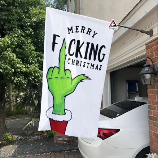 Merry Fucking Christmas Garden Flag, Funny Xmas Yard Decor