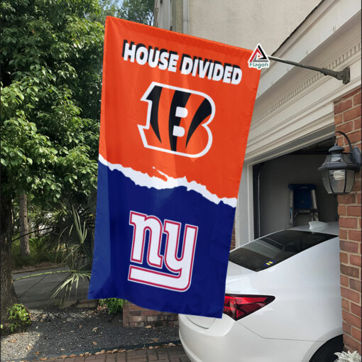 Bengals vs Giants House Divided Flag, NFL House Divided Flag