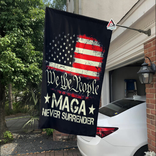 We The People Flag, Maga Never Surrender Flag, 2024 Trump Supporters Political Flag