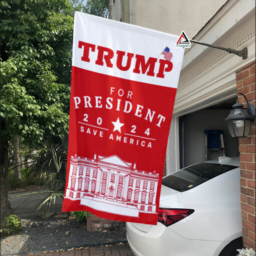 Trump 2024 Flag, Donald Trump for President, Save America Flag, White House Yard Flag – Red