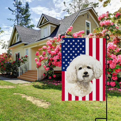 Bichon Frise Patriotic American Flag, Lovely Pet Dog US Flag