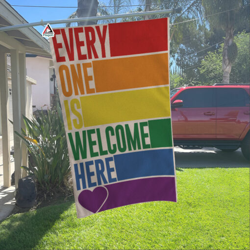 Everyone is Welcome Here Flag, LGBTQ Progress Pride Flag