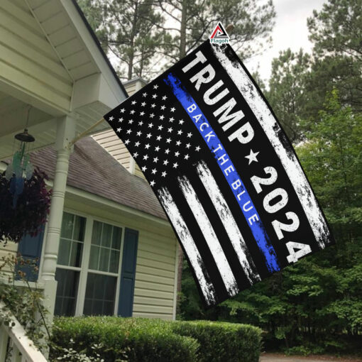 Trump Back The Blue 2024 Flag, Trump Vance Police Flag, Vote For Trump