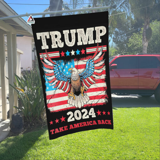 Vintage Donald Trump 2024 Flag, Take America Back, US Election Flag with American Eagle