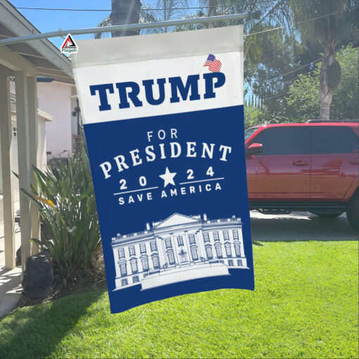 Trump 2024 Flag, Donald Trump for President, Save America Flag, White House Yard Flag – Blue