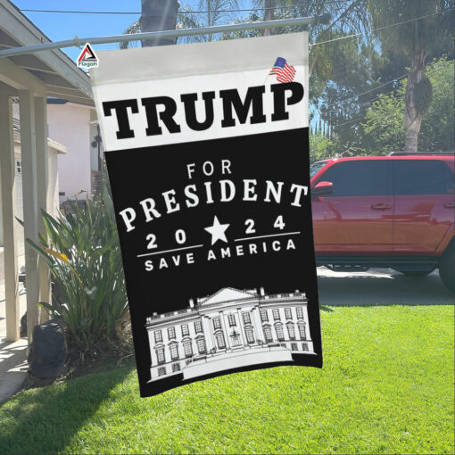 Trump 2024 Flag, Donald Trump for President, Save America Flag, White House Yard Flag – Black