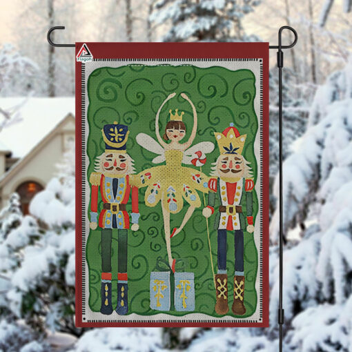 Christmas Nutcracker Garden Flag, Nutcracker Art Ballet Fairy Garden Flag, Xmas Winter Holiday Decor