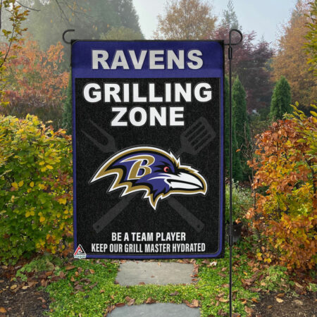 Baltimore Ravens Grilling Zone Flag, Ravens Football Fans BBQ Flag
