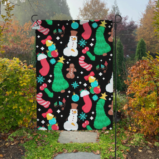 Christmas Peens Pattern Flag, Adult Rainbow Penis Seamless Garden Flag, Funny Xmas Gift