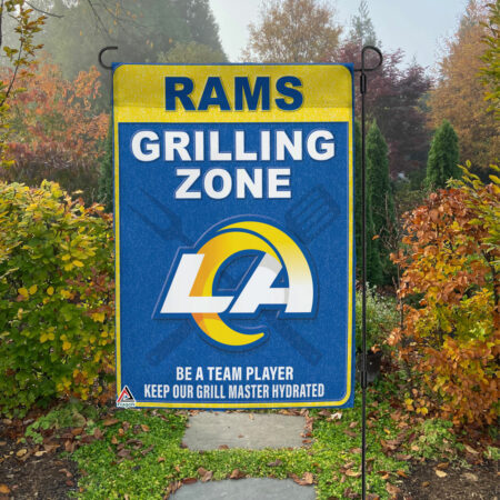 Los Angeles Rams Grilling Zone Flag, Rams Football Fans BBQ Flag