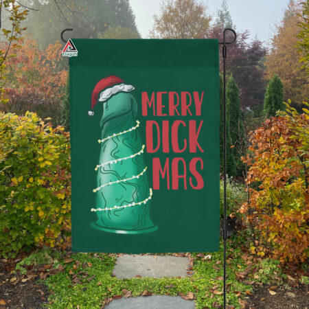 Merry Dickmas Flag, Funny Adult Christmas Flag, Gag Xmas Gift