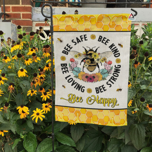 BEE Flag, Bee Safe Bee Kind Bee Loving Bee Strong Bee Happy Flag, Holiday Fall Party Yard Outdoor