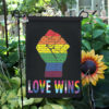 Garden Flag Mockup 2 MrsHandPainted Love Wins 03