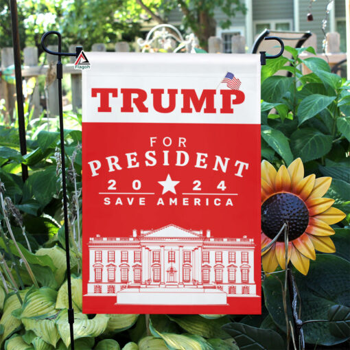 Trump 2024 Flag, Donald Trump for President, Save America Flag, White House Yard Flag – Red