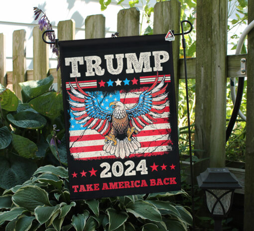 Vintage Donald Trump 2024 Flag, Take America Back, US Election Flag with American Eagle