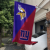 Minnesota Vikings vs New York Giants House Divided Flag, NFL House Divided Flag