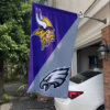 Minnesota Vikings vs Philadelphia Eagles House Divided Flag, NFL House Divided Flag