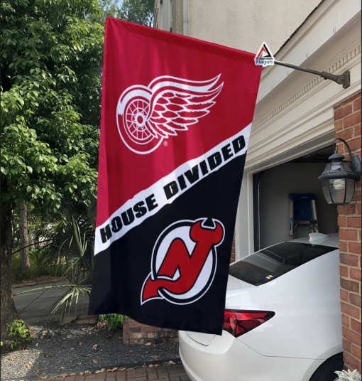Red Wings vs Devils House Divided Flag, NHL House Divided Flag