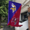 Minnesota Vikings vs Tampa Bay Buccaneers House Divided Flag, NFL House Divided Flag