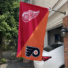 Detroit Red Wings vs Philadelphia Flyers House Divided Flag, NHL House Divided Flag