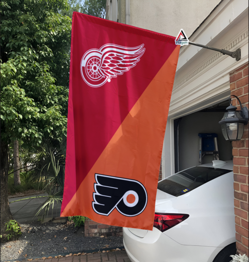 Red Wings vs Flyers House Divided Flag, NHL House Divided Flag