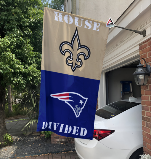 Saints vs Patriots House Divided Flag, NFL House Divided Flag