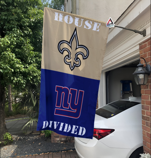 Saints vs Giants House Divided Flag, NFL House Divided Flag