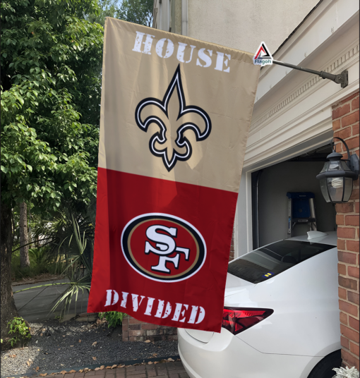 Saints vs 49ers House Divided Flag, NFL House Divided Flag